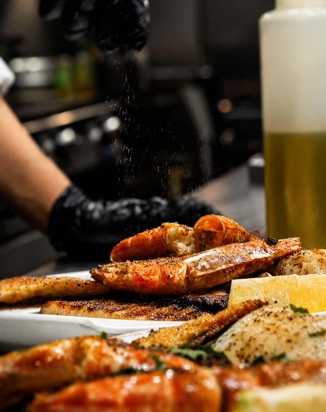 Fresh grilled seafood at Forty Fishes Malta